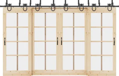 Immagine prodotto di vidaXL Set di ferramenta per porte scorrevoli 366 cm acciaio nero