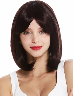 Produktbild von WIG ME UP Perücke schulterlang Longbob Balayage mahagoni rote Strähnen VK-3-1BSP33H99J