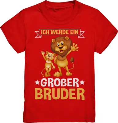 Produktbild von Ich werde ein Großer Bruder Löwen T-Shirt – Red / 152/164 (12-14)