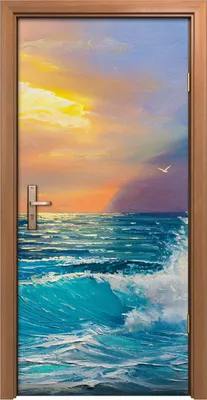 Produktbild von Türposter 90x200 cm Türaufkleber Türtapete Türfolie Klebefolie Kunst Malerei Meer Landschaft