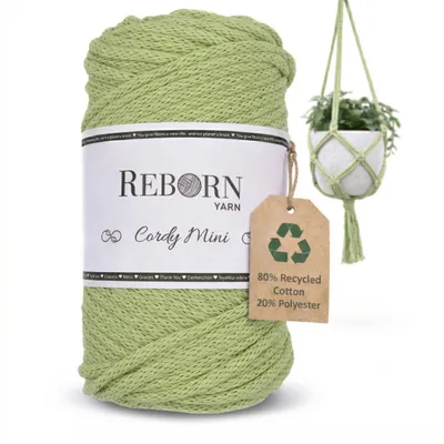 Produktbild von Makramee Garn 3mm Cordy Mini, 250g Baumwollkordel, weich & reißfest 128 Light Pistachio