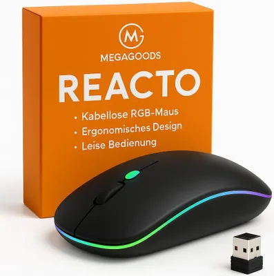 Image de Souris de jeu sans fil RGB, ergonomique, silencieuse, USB, batterie FR.