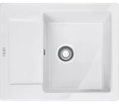 Zdjęcie produktu dla MRK 611-62, 620x510mm, Glacier, odwracalny, zawór spustowy, okrągły przelew, logo FRANKE, 2 otwory na baterie