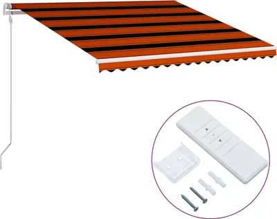 Obrázek produktu pro automatická zatahovací markýza vidaXL 400×300 cm oranžová a hnědá