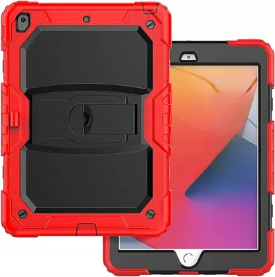 Image de Étui pour iPad 9/8/7 10.2" avec support et porte-stylet Rouge