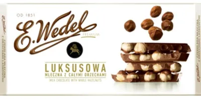 Zdjęcie produktu dla E. Wedel Czekolada Luksusowa Mleczna z Orzechami Laskowymi 100 g