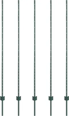 Immagine prodotto di vidaXL Palo di recinzione 5 pezzi verde 160 cm acciaio