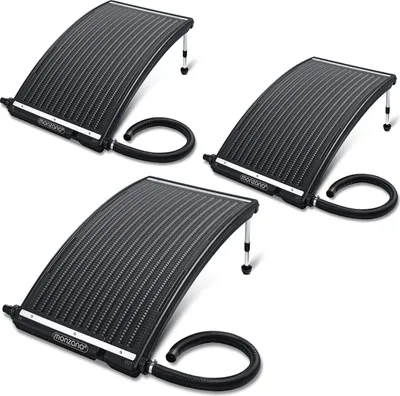 Immagine prodotto di MONZANA® 3 x Riscaldamento Solare Termico Piscina 112x55x14 cm 10.000 l/h Set Regolabile in Altezza Attacco 32/38 mm Resistente Raggi UV Espandibile Collettore per Riscaldare Acqua Estate Pool