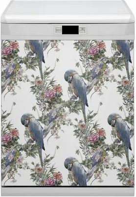 Produktbild von Küche Dekorative Magnete  Magnet Folie für Geschirrspüler 60x80 cm   - Papageien Vögel