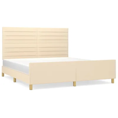 Image de vidaXL Cadre de lit sans matelas Crème 180x200 cm Tissu