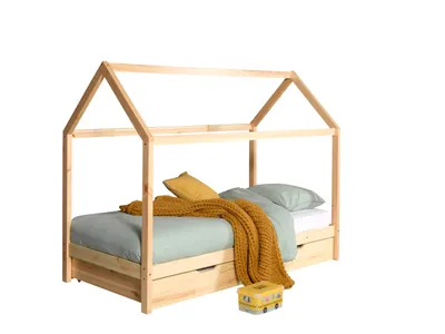 Produktbild von Home Bett Dallas 1 90x200 mit Bettkasten - Kieferholz