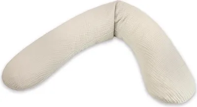 Produktbild von THERALINE Stillkissen Original mit weichem Musselinbezug - Sandy beige