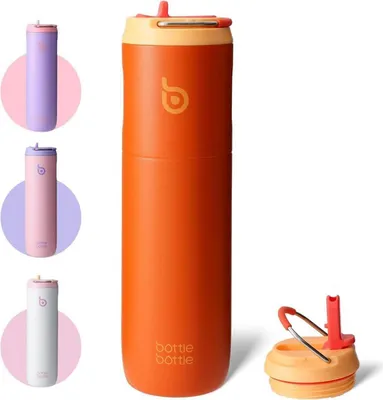 Immagine prodotto di Borraccia isolata da 680 ml con cannuccia e manico per lo sport e i viaggi