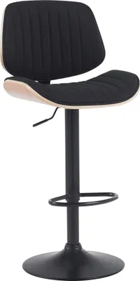 Produktbild von CLP Barhocker Clawson Stoffbezug Bugholz höhenverstellbar und drehbar | Farbe natur/schwarz Gestell Farbe schwarz
