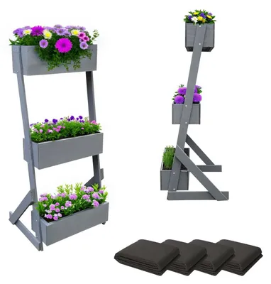 Produktbild von Coemo Vertikalbeet Petra Holz Hochbeet Kästen höhenverstellbar neigbar