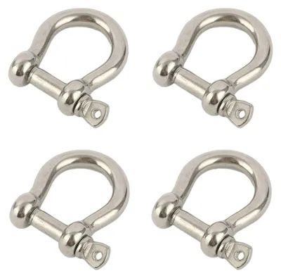 D-Ring Schäkel M10, 304 Edelstahl, 4 Stück, Schwerlast