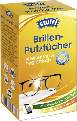 Produktbild von Swirl Brillenputztücher, Papier, Weiß, 50 Stück(e), Box