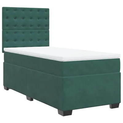 Produktbild von Boxspringbett mit Matratze Dunkelgrün 90x200 cm Samt