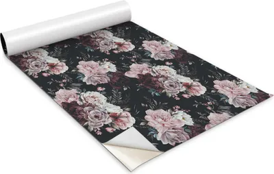 Produktbild von Selbstklebende Möbelfolie - Dekorationsfolie - Tischmöbel - Zuschneidbar - Farbenfrohe Blumen - 100 x 50 cm