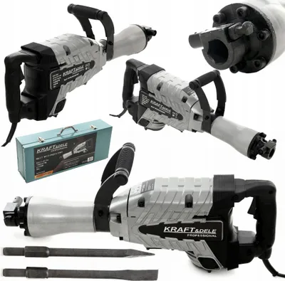 Zdjęcie produktu dla Młot Udarowy Wyburzeniowy Sześciokątny 230V 63 J 3200 W 2 Dłuta Kraft&Dele