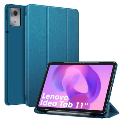 Produktbild von Fintie Hülle für Lenovo Idea Tab 11 Zoll 2025 (TB-336ZU/ TB-336FU) - Ultradünn Schutzhülle mit Translucent Rückseite Cover mit Auto Schlaf/Wach Funktion (Pfauenblau)