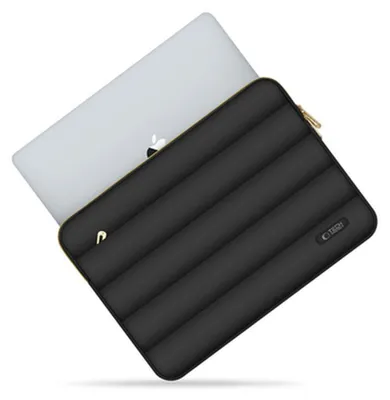 Zdjęcie produktu dla Etui Tech-Protect Puffy na laptopa 13-14" z kieszonką na akcesoria - czarne