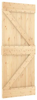 Image de Porte coulissante vidaXL NARVIK, finition naturelle et noire, 85 x 210 cm (213,5 cm)