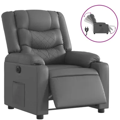 Produktbild von Relaxsessel Elektrisch Grau Kunstleder