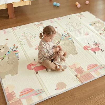 Immagine prodotto di CASABEL tappeto gioco per bambini, morbido, 180x150cm, motivo orso caccia