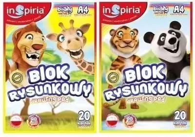 Obrázek produktu pro Blok na kreslení A4/20 listů, 90 g, bílý (20 ks) – InSpiria