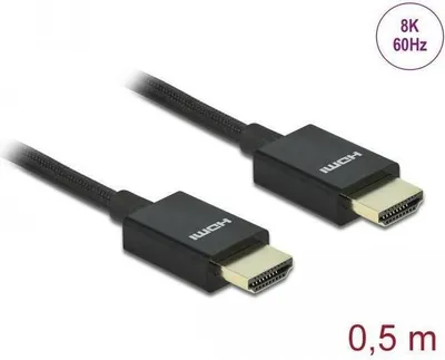 Imagen del producto de Cable HDMI coaxial de alta velocidad, 48 Gbps, 8K a 60Hz (negro, 0,5 metros)