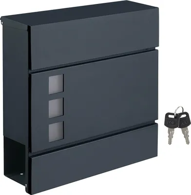 Produktbild von Hoppa! | Wandbriefkasten | Modern | Abschließbar | Zeitungsfach | Schwarz