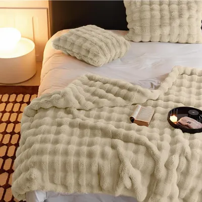 ATMOSPHERA - Plaid In Flanella Rosa 180x230cm - Coperta Morbida E Confortevole Per Divano E Letto - 2