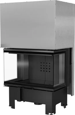 Produktbild von Kamineinsatz KRATKI NBC 800/400 10 kW Ø 200 mit Schiebetür schwarz Verkleidung mit Türfeder