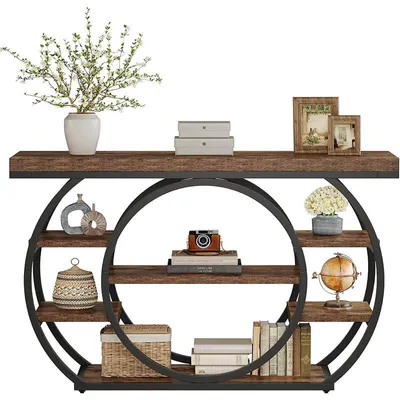 Zdjęcie produktu dla Stolik konsolowy HOGA-SL0153, 120 x 30 x 80 cm, czarno-brązowy