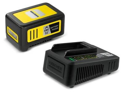 Zdjęcie produktu dla Kärcher Starter Kit Battery Power 18/50 - Ładowarka + akumulator - Li-Ion - 5 Ah - 2,5 A - do Kärcher AD 2, KHB 4-18, KHB 6, PCL 3-18, SE 3-18, WRE 18-55, CNS 18, LMO 18, WRE 18 (2.445-063.0)