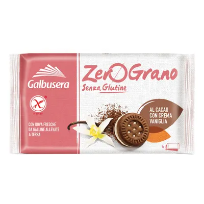 Produktbild von 10x Galbusera zero grano Frollini Kakao Mit Vanillecreme 160g glutenfrei 4 Snack