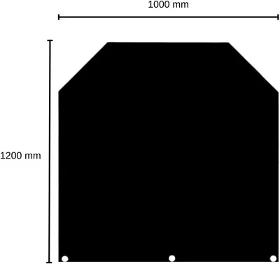 Produktbild von Bodenplatte Kamin Emaillierte-Stahlblech grau schwarz 1000 x 1200 mm E 36-Sechseck