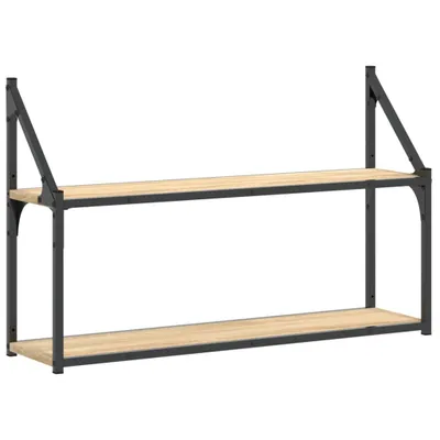 Produktbild von vidaXL Wandregal 2 Fächer Sonoma-Eiche 80x21x51 cm Holzwerkstoff