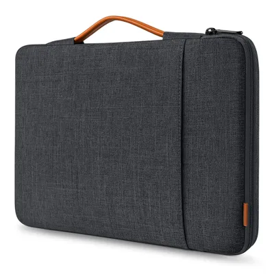 Produktbild von inateck Laptoptasche Aktentasche 15-15.6 Zoll 360° Rundumschutz Stoßfest Spritzwassergeschützt Versteckbarer Griff Reißverschlusstasche Baumwolle Flanell 600D Polyester PU - Nicht für MacBook Pro 15/16 Zoll