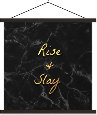 Produktbild von MuchoWow® Textilposter Zitate - Sprichwörter - Gold - Marmor 60x60 cm mit schwarzem Rahmen - Posteraufhänger