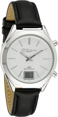 Produktbild von Miraval Funk-Armbanduhr mit Lederarmband Funkuhr 35 mm Leder 16 mm Funksignal DCF77 Herrenarmbanduhr Damenarmbanduhr Digitale & Analoge Anzeige Datumsanzeige   - 2-MV1622-3