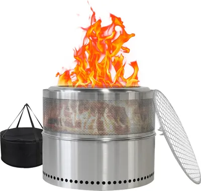 Immagine prodotto di Focolare senza fumo, focolare a legna, focolare per barbecue, acciaio inossidabile, portatile per uso esterno
