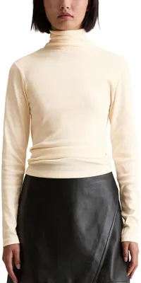 Produktbild von Marc OߴPolo Denim Damen Langarmshirt aus Baumwolle mit Rollkragen, Weiß (Whi