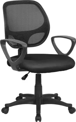 Produktbild von Bürostuhl Ddjidj, Mesh-Arbeitsstuhl mit Armlehnen, Ergonomischer Bürositz, 56x57h88/100 cm, Schwarz