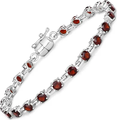 Zdjęcie produktu dla Bransoletka Vira Jewels z rodowanego srebra próby 925 z okrągłym granatem