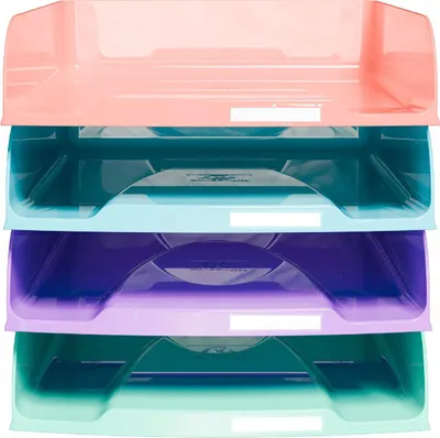 Produktbild von Briefablage aus Kunststoff DIN A4+ 4 Stück Farben sortiert Exacompta Candy Tidy
