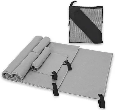 Produktbild von Famanu Sporthandtuch Set – 4-teilig, schnell trocknend, verschiedene Größen