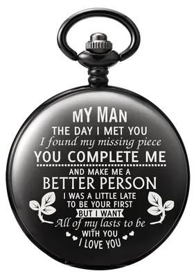 Productafbeelding van Solidchoice - Gegraveerde Zakhorloge met Ketting voor Mannen