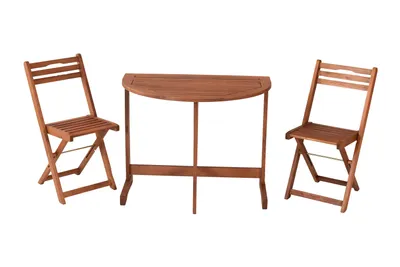 Produktbild von Merxx Gartenmöbel Set Porto 3tlg., 2 Klappstühle, 1 Klapptisch 90 x 60 cm - Eukalyptus